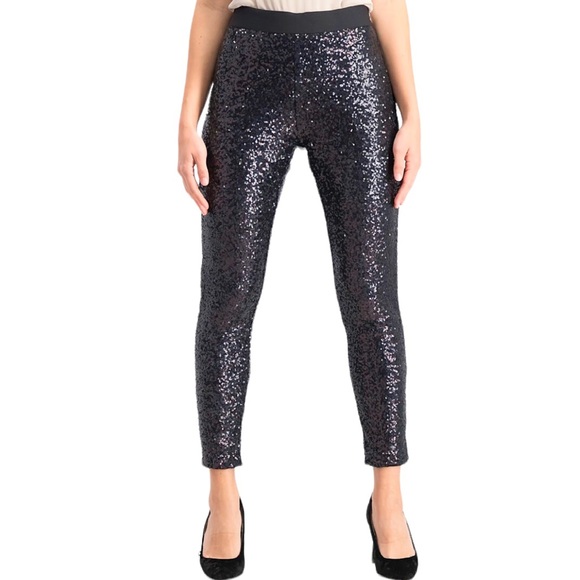 GAP Pants - Gap Black Sequins Size Zip Lined Pants NEW Size M